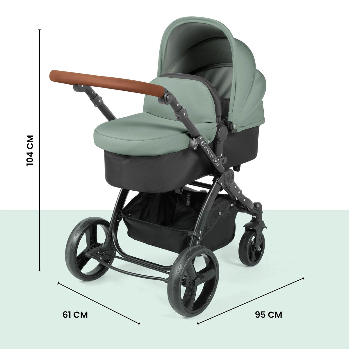 Ickle Bubba Stomp Urban 7-Piece City Pram Bundle – Sage Green