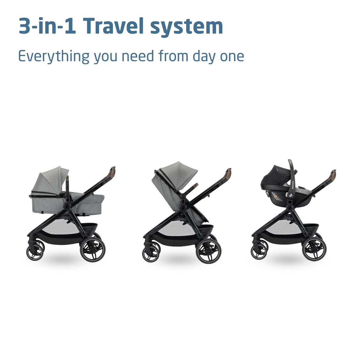 Maxi-Cosi Zelia Select Trio 3-in-1 Travel System | Grey