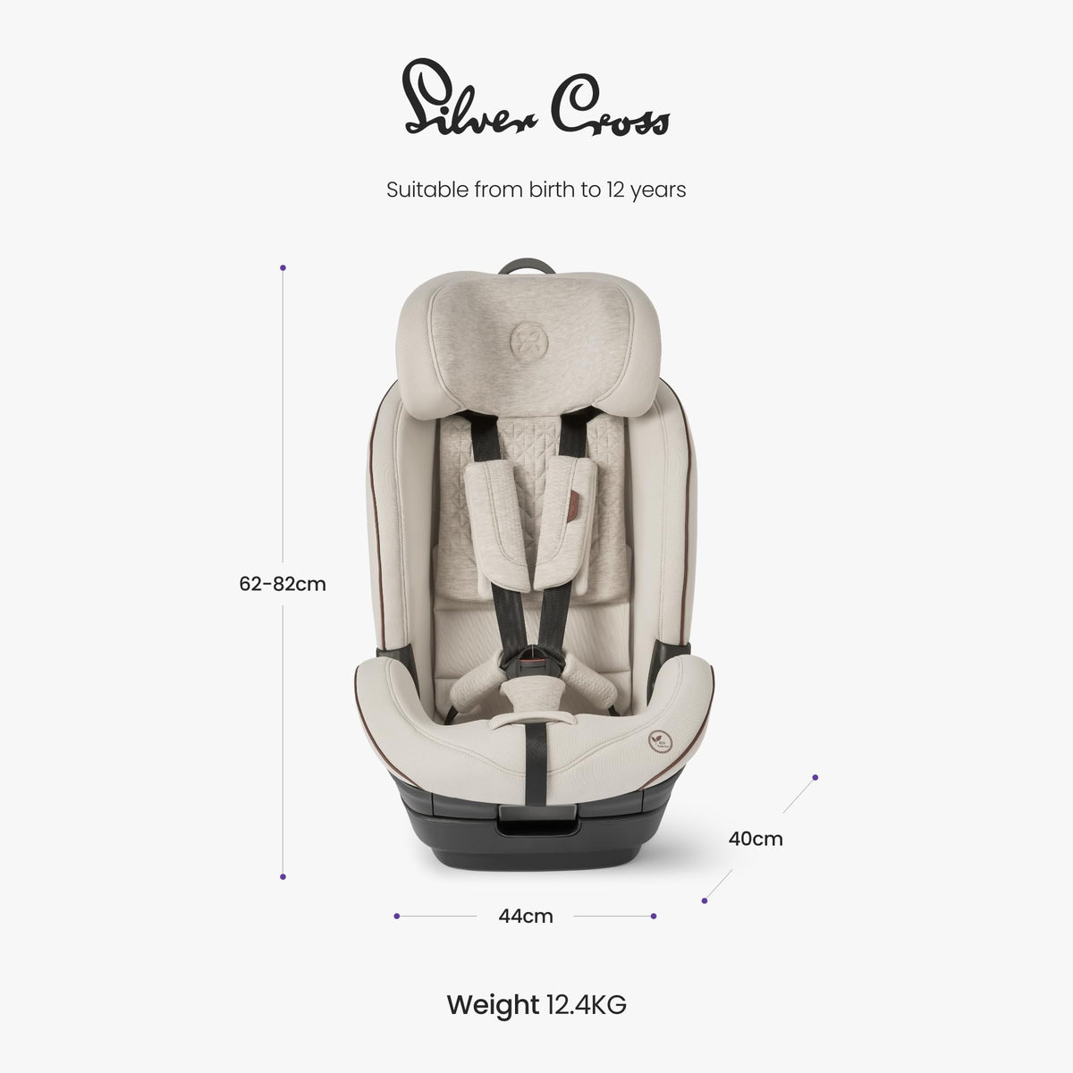 Silver Cross Balance i-Size Car Seat | 15M–12Yrs | Almond