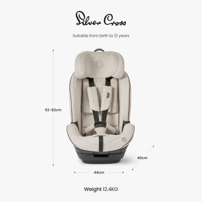 Silver Cross Balance i-Size Car Seat | 15M–12Yrs | Almond