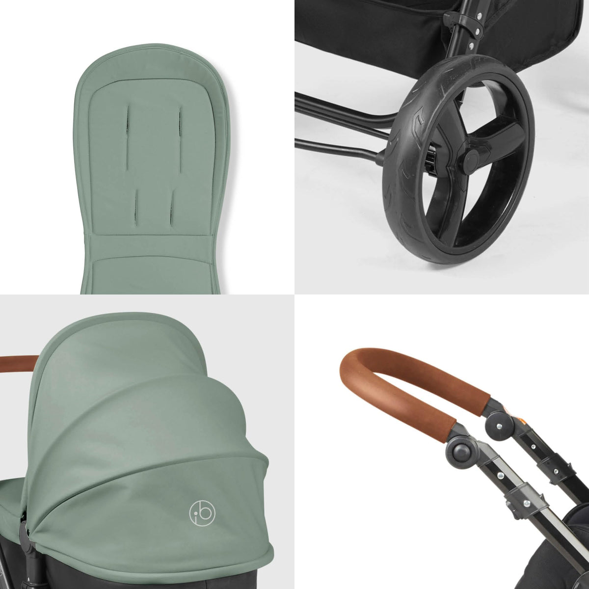 Ickle Bubba Stomp Urban 7-Piece City Pram Bundle – Sage Green