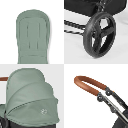 Ickle Bubba Stomp Urban 7-Piece City Pram Bundle – Sage Green