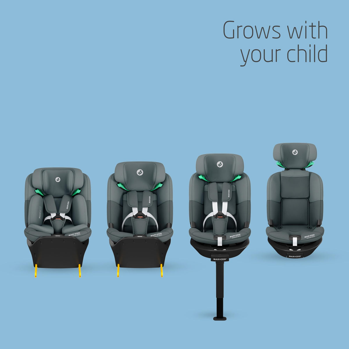 Maxi-Cosi Emerald S i-Size 360° Car Seat, 0–12 Yrs – Tonal Graphite