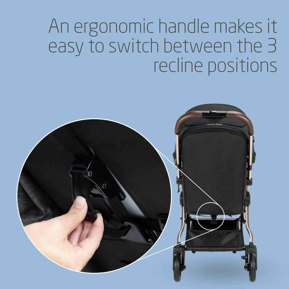 Maxi-Cosi Eva3 Lightweight Pushchair, 0–4 Yrs – Essential Black