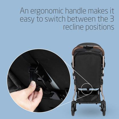 Maxi-Cosi Eva3 Lightweight Pushchair, 0–4 Yrs – Essential Black
