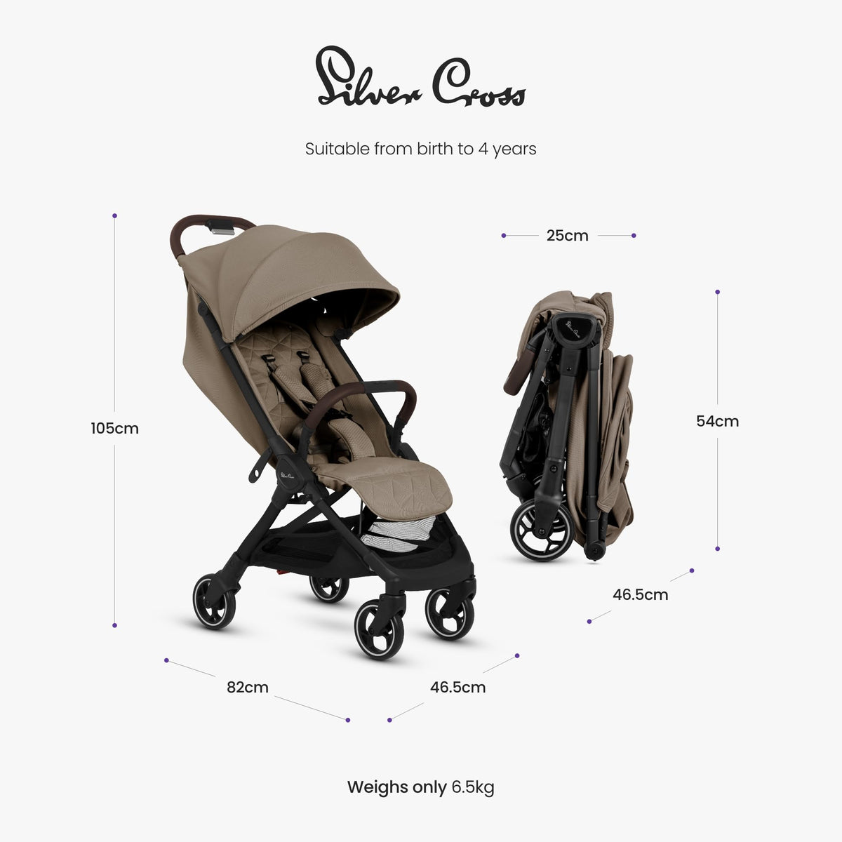 Silver Cross Clic 2 Compact Stroller & Travel Bag | Cobble