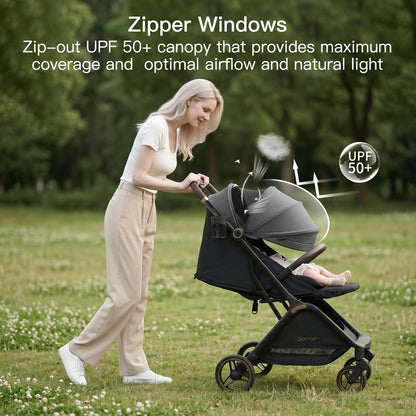 Gromast Auto-Fold Compact Baby Travel Stroller – Dark Gray