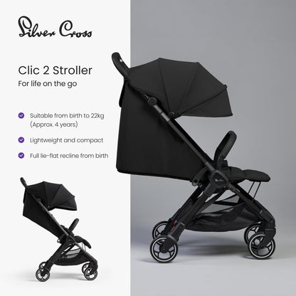 Silver Cross Clic 2 Compact Stroller & Travel Bag | Space