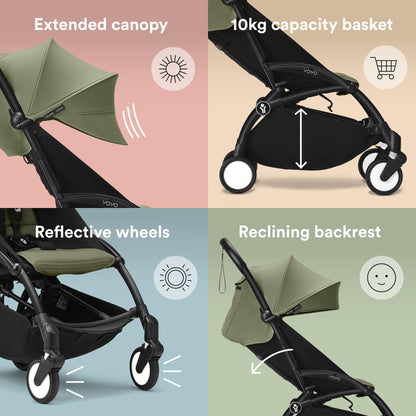 Stokke YOYO3 Stroller 6M+ | Olive & Black | Carry-On Ready
