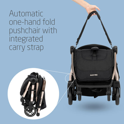 Maxi-Cosi Eva3 Lightweight Pushchair, 0–4 Yrs – Essential Black