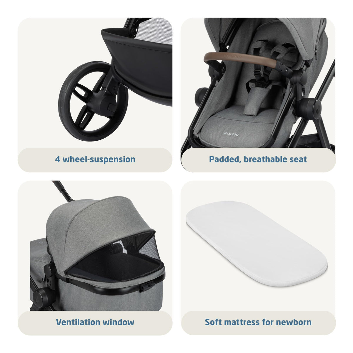 Maxi-Cosi Zelia Select Trio 3-in-1 Travel System | Grey