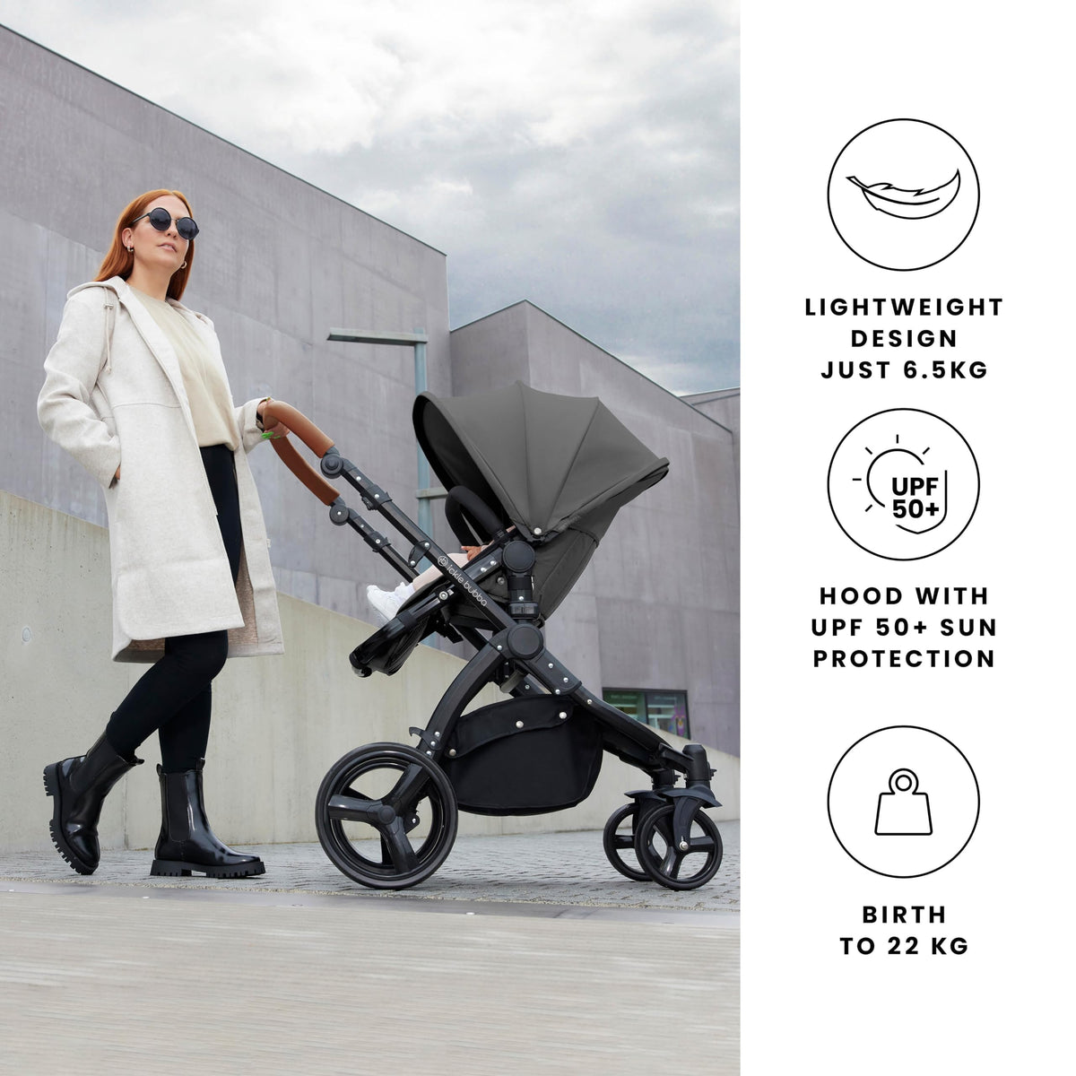 Ickle Bubba Stomp Urban 7-Piece City Pram Bundle – Sage Green
