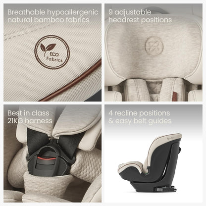 Silver Cross Balance i-Size Car Seat | 15M–12Yrs | Almond